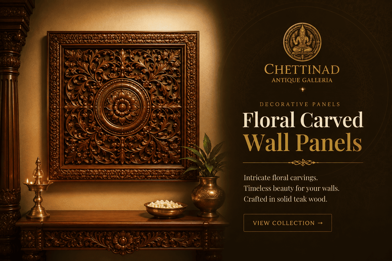 Floral Carved Wall Panels